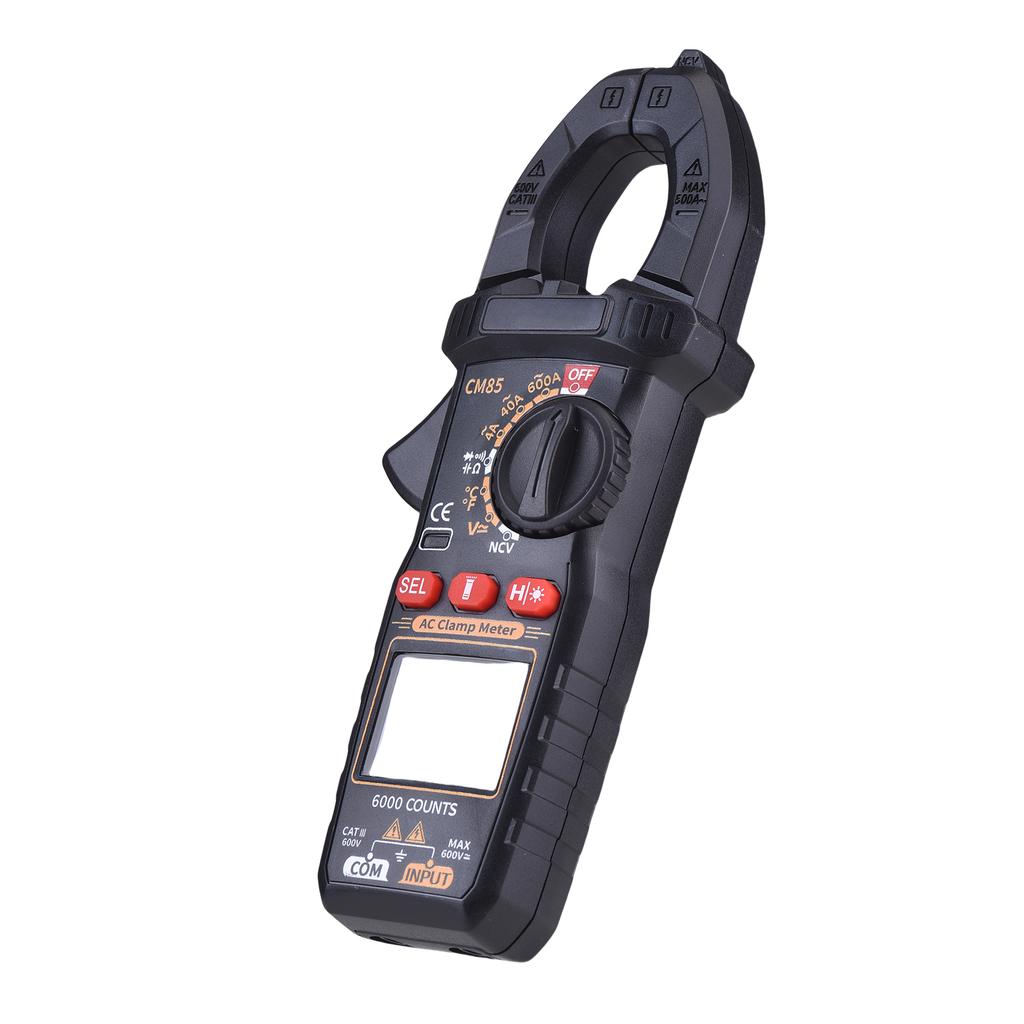 600A AC Clamp Meter, Digital Multimeter with NCV, 6000 Counts, Measures Voltage, Current, Capacitance, Temperature,