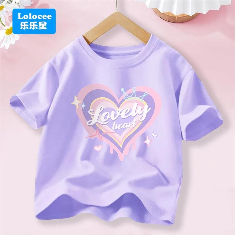 

Funny Cartoon Cat Headphones Printed T-shirt Girls Summer Cotton Casual Short Sleeved Tops Children s Music Love Clothing EJM1 110