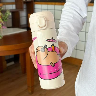 Portable 420ML Capybara Insulated Cup Large Capacity Keep Cold/Hot Vacuum Flask 304 Stainless Steel Leak-proof Thermal Mug