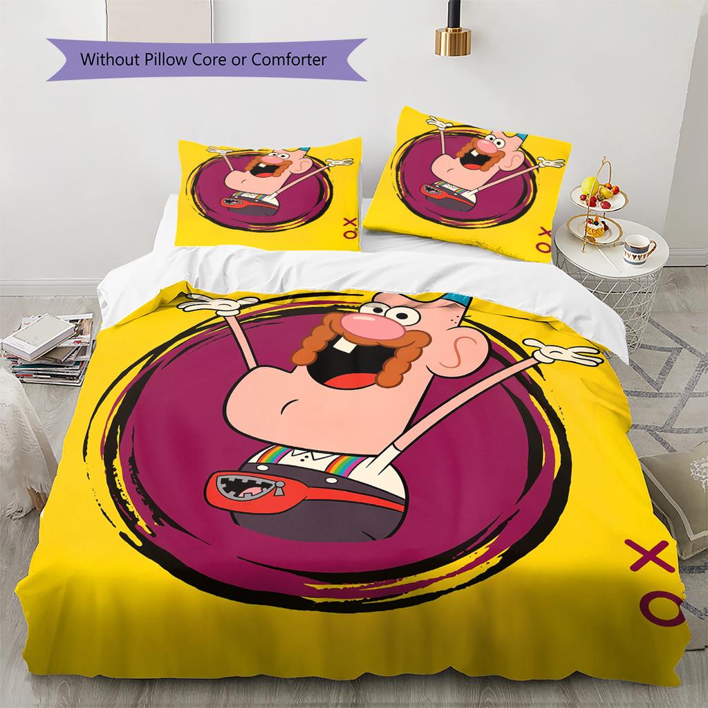 Uncle Grandpa  Pattern Bedding Quilt Set  Home Decoration  Gift (1 * Duvet Cover + 2 * Pillowcase  Without Core)