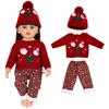 22inch Reborns Doll Holiday Costume Santa Outfit Quick Change Doll Outfit For Christmas Party Kids Pretend Play Game