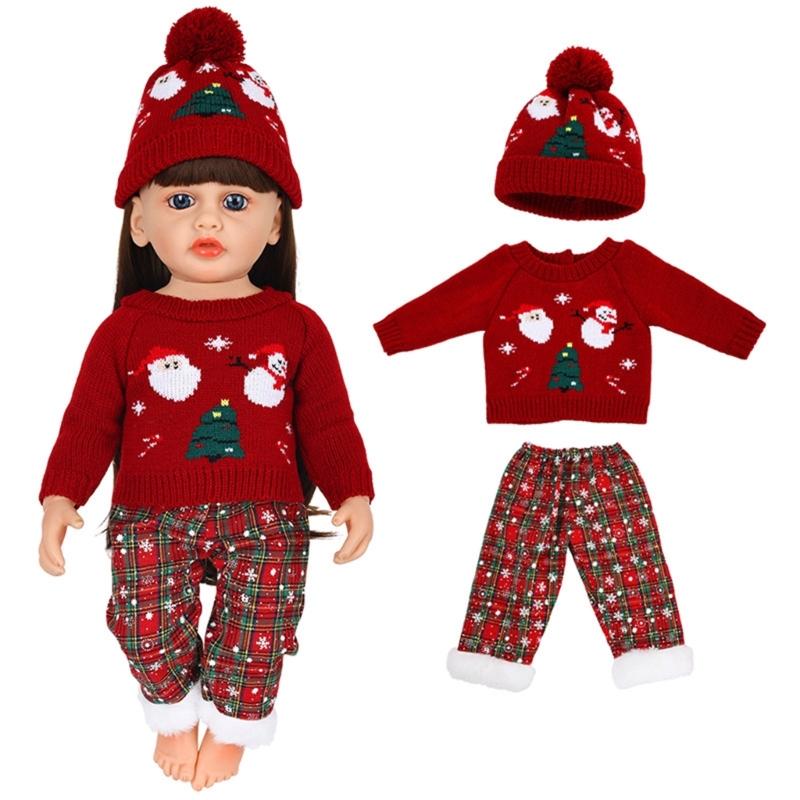 22inch Reborns Doll Holiday Costume Santa Outfit Quick Change Doll Outfit For Christmas Party Kids Pretend Play Game