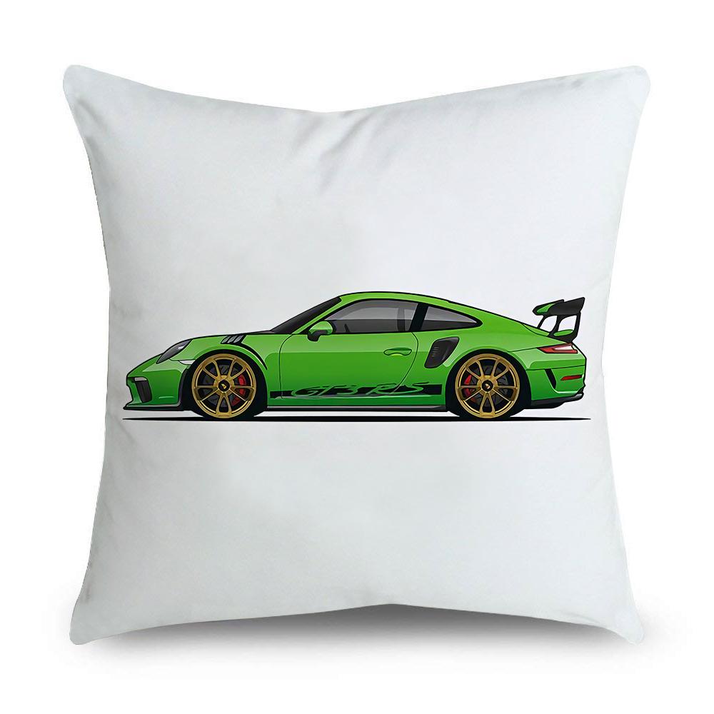 New Cushion Cover Car Sideways Cartoon Pattern Soft Short Plush Pillow Case for Home Sofa Car Chair Decor Pillowcase