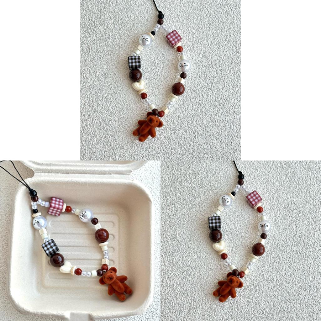 Cartoon Teddy Bear Phone Lanyard Pvc Handmade For Kids And Teens