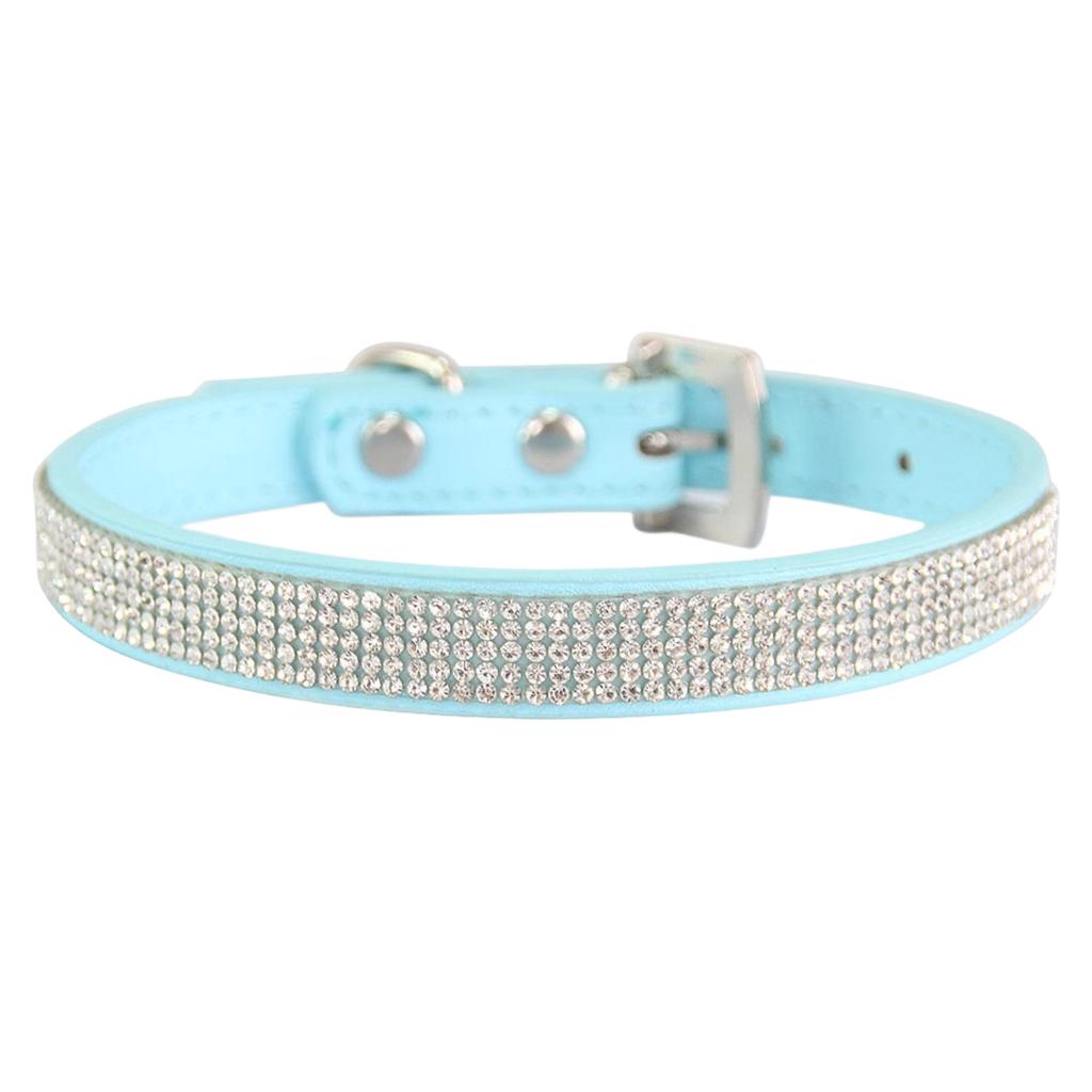 Verstellbare Größe Personalisierbares Blendend Glänzendes Weiches Wildleder Hund Kristall Diamant Halsband