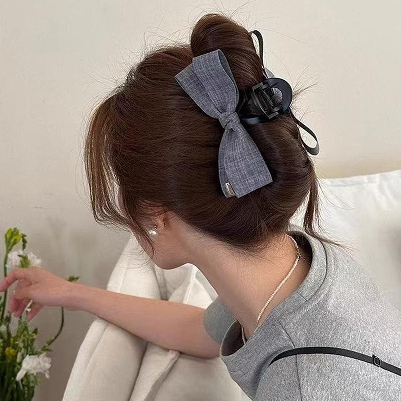 Modische Einfache Denim Schleife Haarspange Große Haarklammer Kopfschmuck Für Frauen Mädchen Süße Vielseitige Haaraccessoires Geschenke