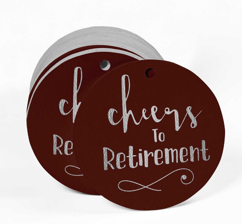 Inkdotpot Pack Of 100 Real Gold Foil Paper Tags Cheers To Retirement Favor Hang