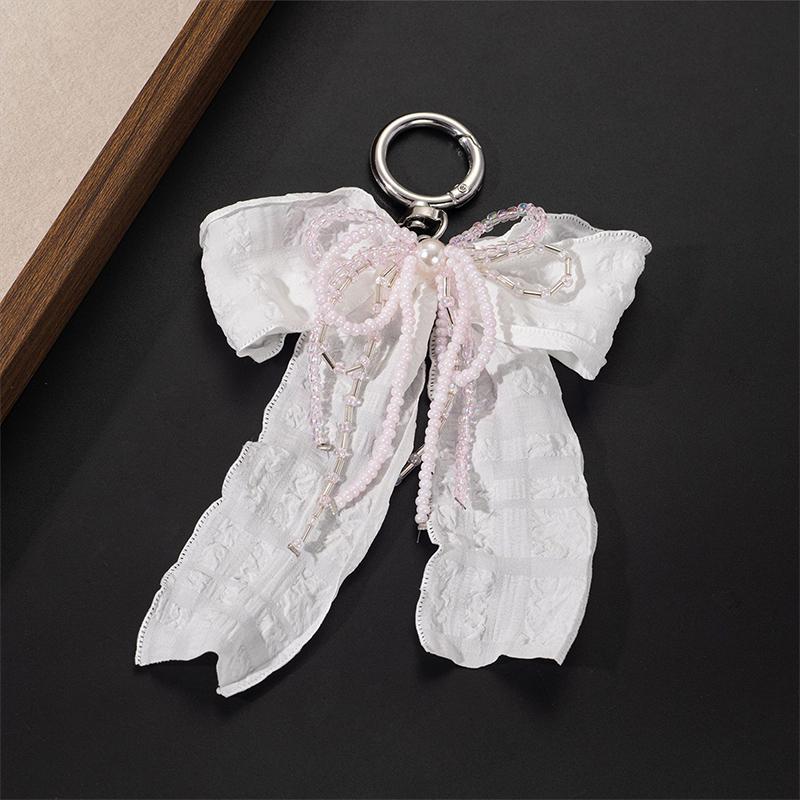

Tassel Beaded Bow Keychain Bag Charm Backpack Hanging Accessories Y2K Bag Pendant Decor Accessories Gifts as the picture