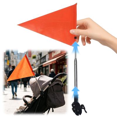 Fahrradflagge mit Stange für Sicherheit mit Reflektorstreifen Fahrrad-Sicherheitsflagge für ATV Fahrradanhänger Rollstuhl Mobilitätsroller