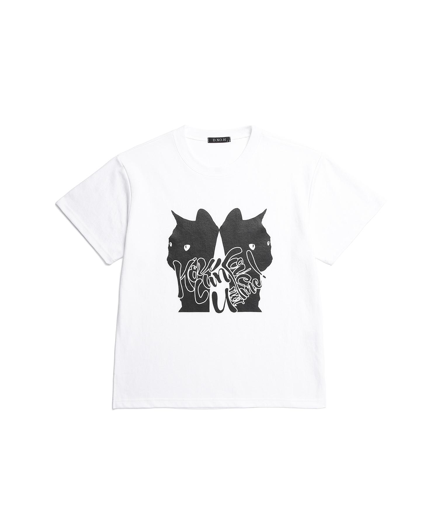 D So H Two Cats Logo T-Shirt White 1