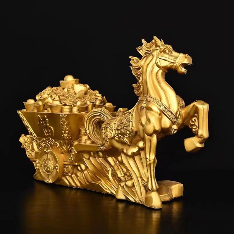 Pure Copper Mala Gold Box Mala Ingot Immediately Rich Horse Car Decoration Office Office