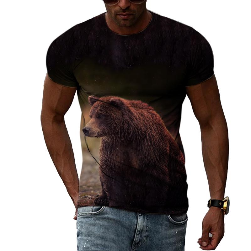 Funny Animal Bear 3D Printed Men T-shirt Summer Fashion Personality Casual O-neck Streetwear Hip Hop harajuku graphic t shirts