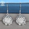 925 Sterling Silver Rose Flower Drop Earrings Jewelry
