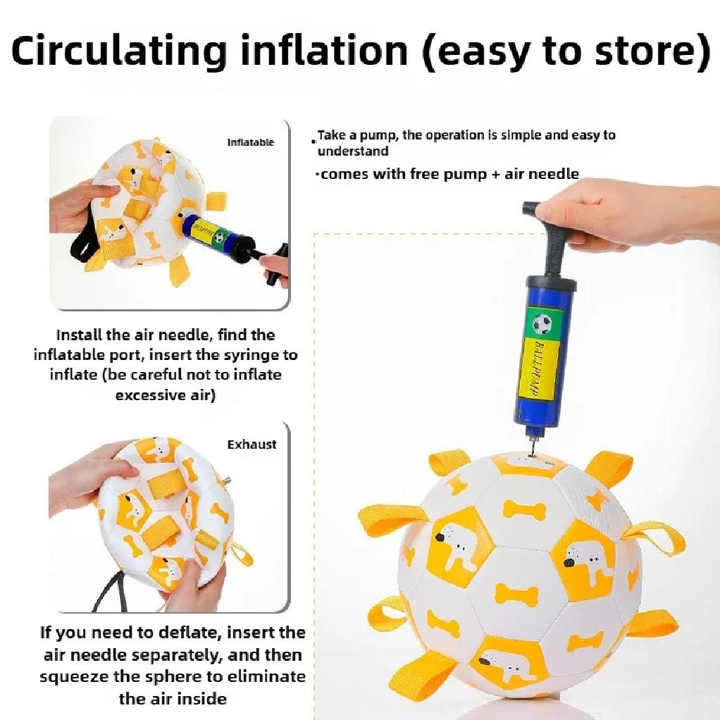 Dog outdoor chewing toy that is durable, bite-resistant and makes sound - inflatable football toy
