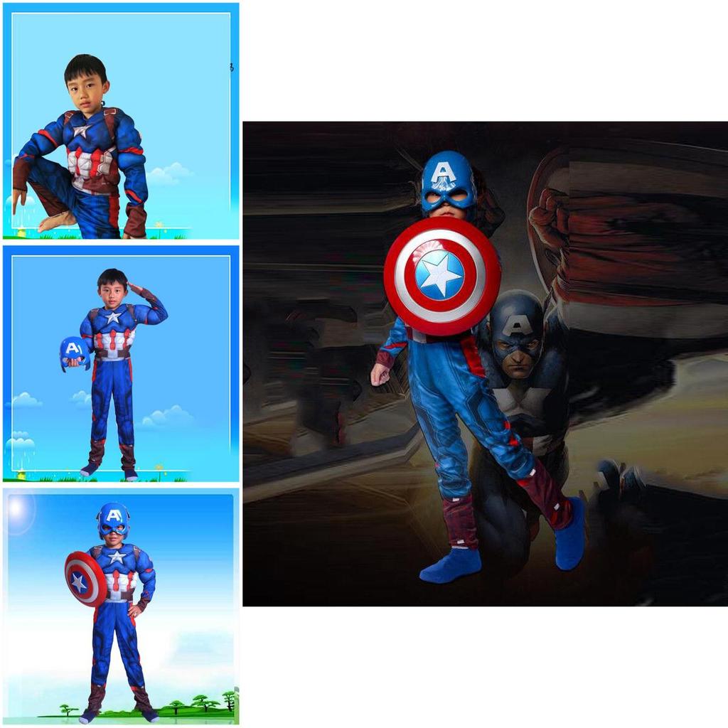 Premium Quality Kids Captain America Costume For Super Hero Avengers Fans