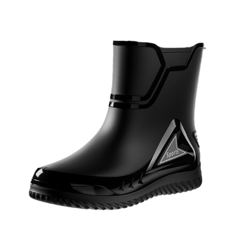 German Rain Shoes Men's Fashion Medium Tube Rain Boots New Takeaway Riders Special Outdoor Construction Site Fishing Shoes