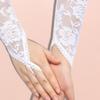 Elegant Lace Fingerless Rose Flower Gloves for Women Vintage Long Gloves for Parties and Evening Event Cosplay Props