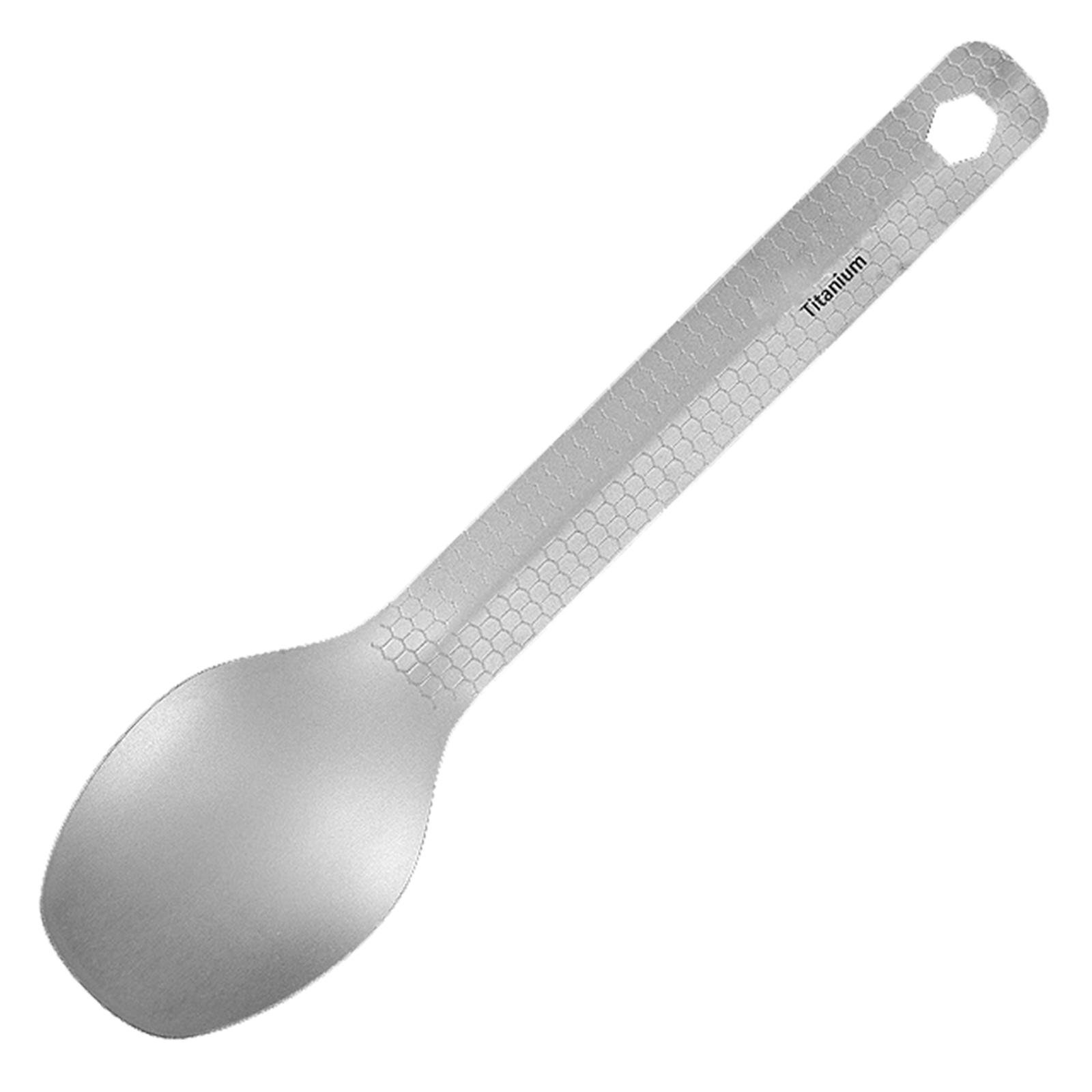 

Lightweight Spoon Titanium Long Handle Spork Spoon for Camping Hiking Travel Picnic Tableware Strong & Lightweight 1
