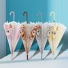 Doll Pattern Umbrella, Frosted Semi-automatic Straight Handle Umbrella, Student, Children, Girl Umbrella