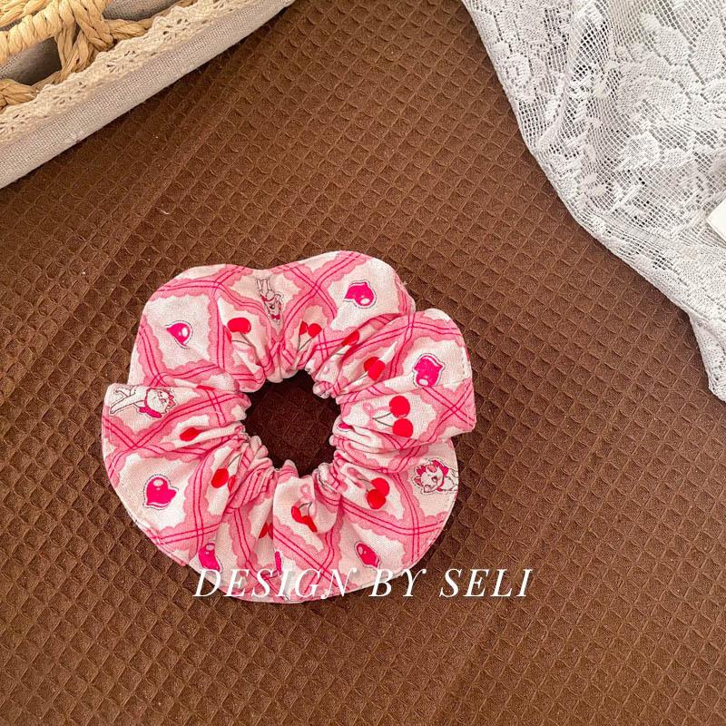 Scrunchie Multi Styles Floral Plaid Soft Fabric Minimalist Versatile Women Hair Tie Hair Accessories