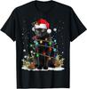 Black Cat Christmas Santa Hat Funny Meowy Cats Women Men Unisex T-Shirt Unisex T-Shirt