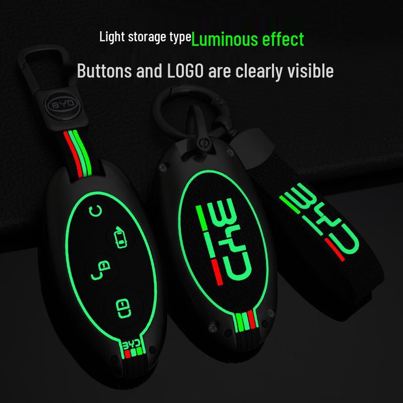 BYD Car Key Cover Buckle for Song MAX, Qin 80, S7 - Metal Protective Shell