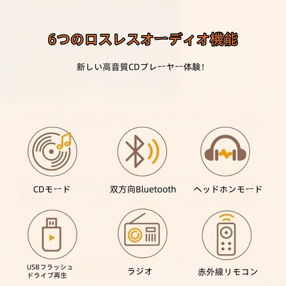 TIMDU Retro Professional CD Player with Cable Portable Bluetooth Walkman for Home Earphone Great Gift for Men and Perfect for Small Shop Prenatal and