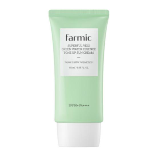 FARMIC Maculata Leaf Water 50,000ppm Super Full Veggie Green Water Essence Tone-Up Sunscreen SPF50+ PA++++ 50ml