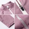 Women's Quick-Dry Long Sleeve Bodycon Sports Yoga Top with Half-Zip and Stand-Up Collar.