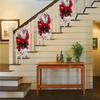 5X Christmas Swag, Stair Christmas Garland For Stairs, Door, Fireplace, Outdoor Indoor Christmas Decor 60X30cm Red