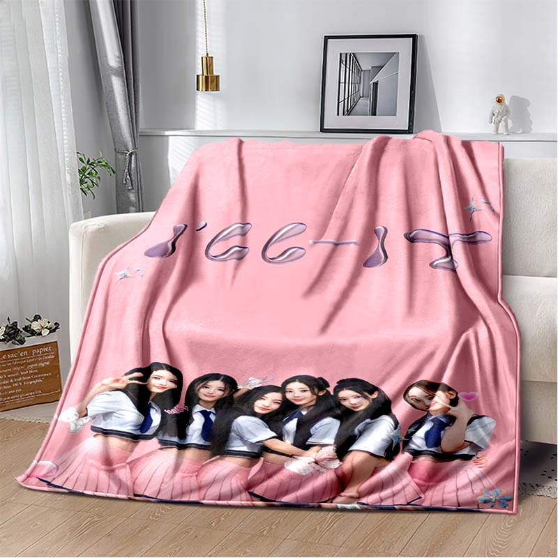 3D Printed Flannel Blanket I-ILLIT Combo K-POP Home Sofa Bed Blanket | Birthday Gift,