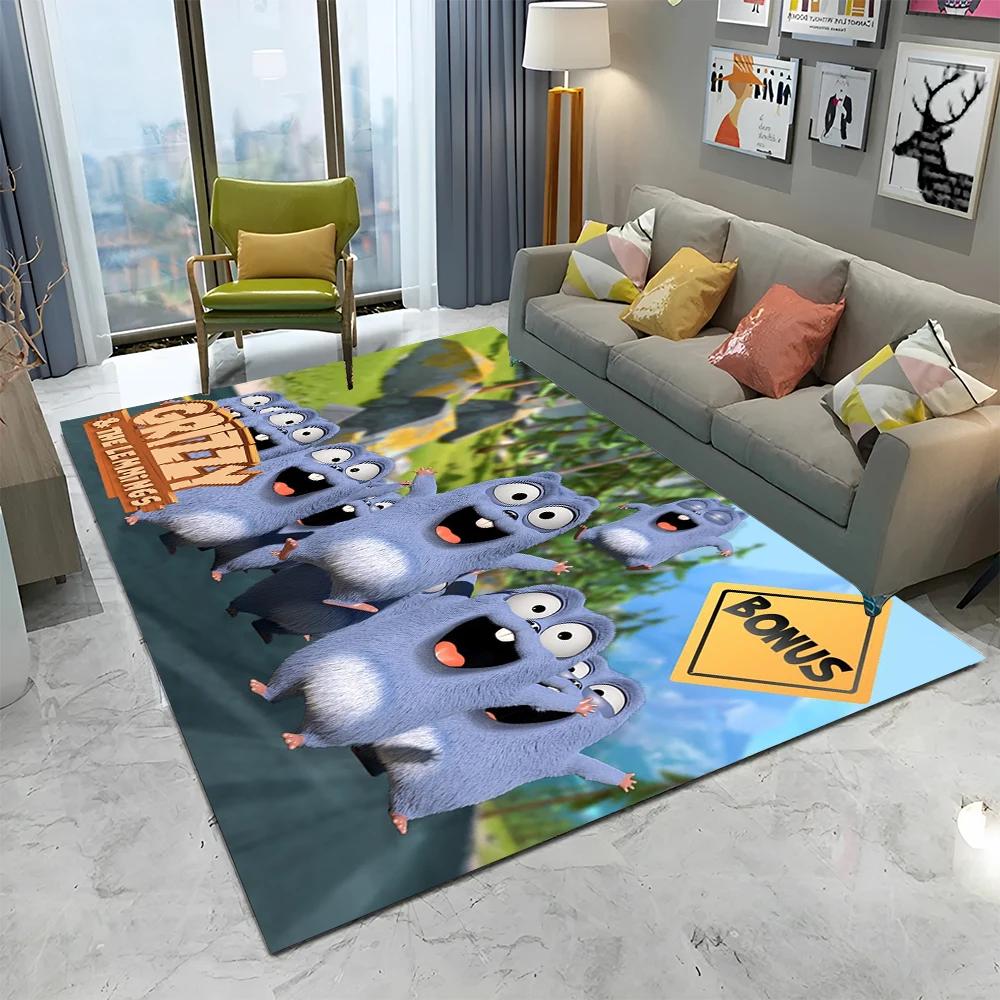 3D Grizzy and The Lemmings Cartoon Carpet Rug for Home Living Room Bedroom Sofa Doormat Decor,kids Area Rug Non-slip Floor Mat