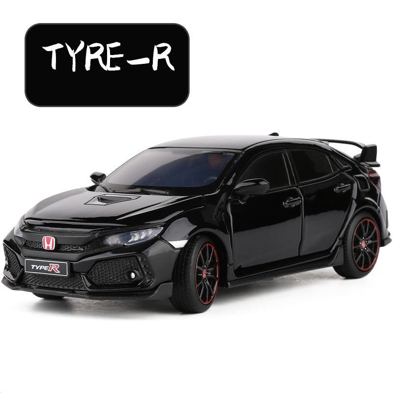 1/32 HONDA Civic Type R FK8 Legierung Automodell Druckguss Metall Spielzeug Fahrzeuge Automodell Simulation Sound Light Collection Kinder Spielzeug Geschenk