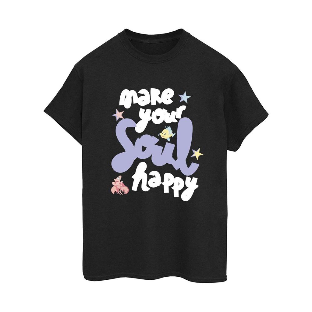 Disney Maglietta da donna/signora The Little Mermaid Happy Cotton Boyfriend