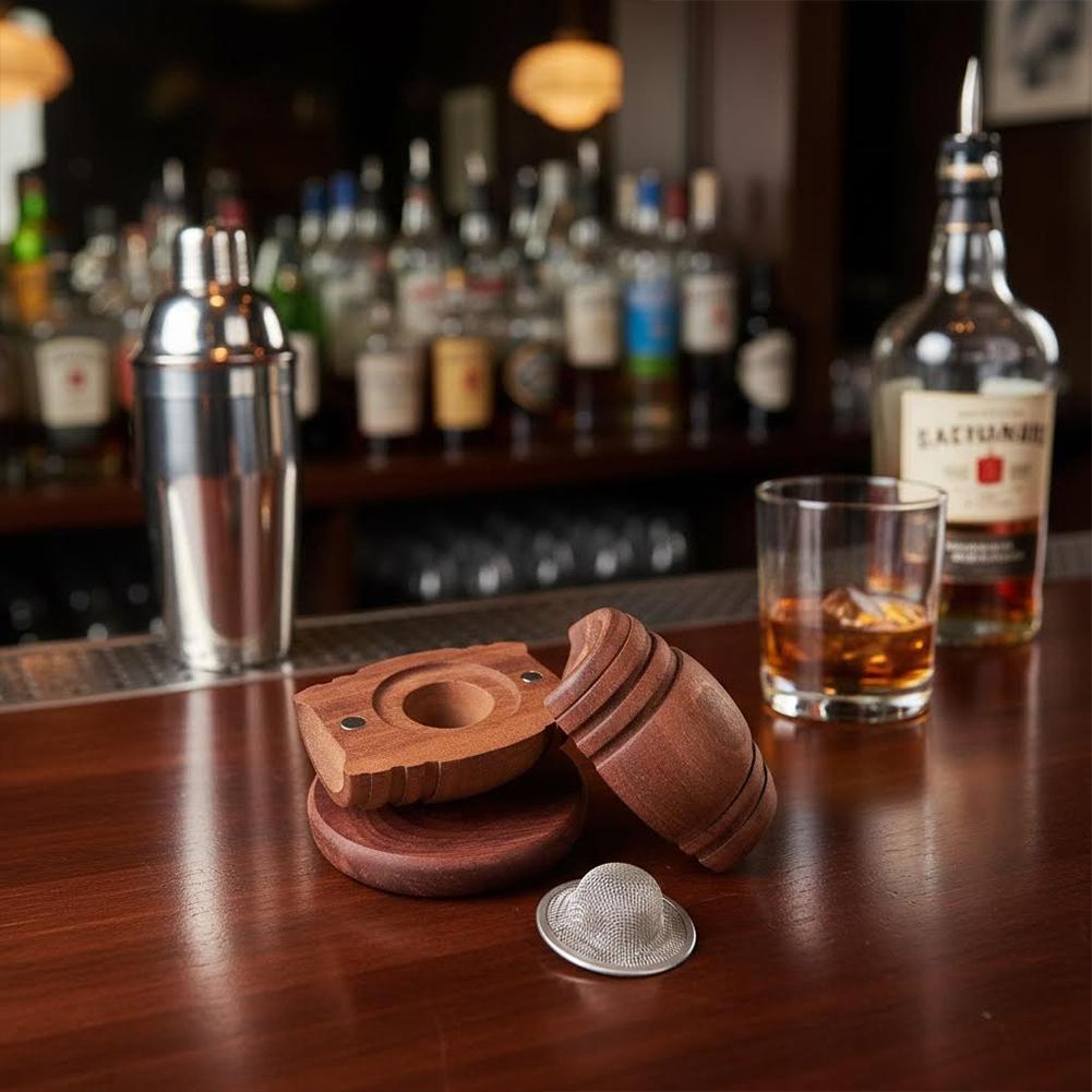 Alcohol Smoker Whiskey Barrel Cocktail Smoke Premium Wood Smoking Barrel Infuser Tool For Home Bar Cocktail Making Accessory