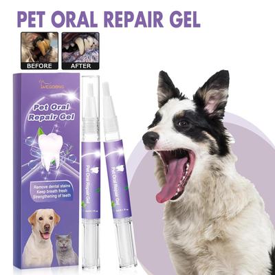 Yegbong Pet Oral Care Gel - Deep Cleans Stains On Dogs' and Cats' Teeth.