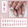 Christmas Fake Nail Square Press on Nail Snowflake Acrylic Nail Full Cover False Nail Stick on Nail Artificial Nail
