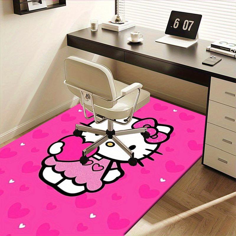 1pc Sanrio Hello Kitty Mermaid Printed Office Carpet Rectangle Rug Under The Table,Perfect Room Decor for Living Room, Bedroom, Kitchen, Non-slip Floo