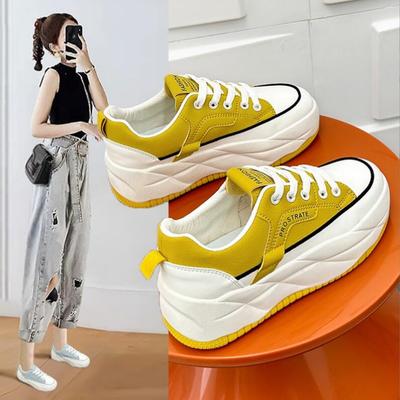 Moda Nuevos Zapatos Deportivos de Plataforma Mujer En Zapatillas con Cordones Mujer Comodidad para Correr Zapatos Vulcanizados Atléticos Zapatillas Deportivas de Suela Gruesa