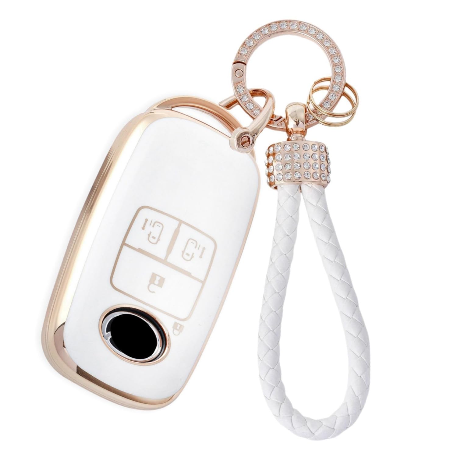 

ZANEKO Чехол для ключей Совместимый с Toyota Rise Roomy Чехол для ключа Совместимый с Daihatsu Rocky New Taft Tanto Custom Чехол для смарт-ключа Легкий (4 белый