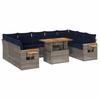 VidaXL Salon de jardin avec coussins 10 pcs gris résine tressée acacia, ensemble de canapés d'extérieur, salon de jardin 3327645