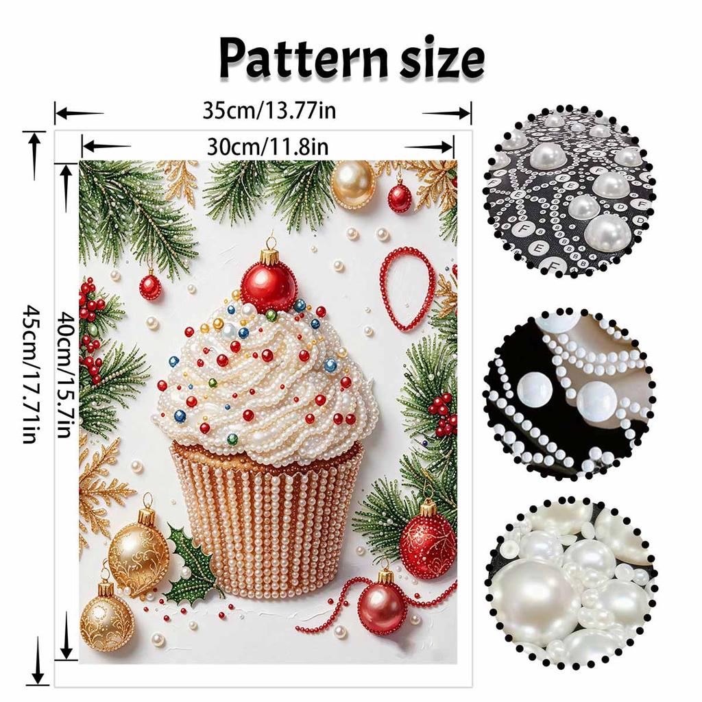 Christmas Cupcake Pearl Painting Kit Handmade DIY Home Decoration Painting