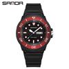 Sanda Luminous Quartz Watch: Waterproof Unisex Digital Sports Wristwatch