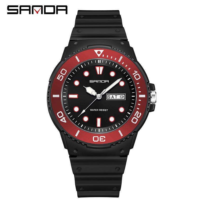 Sanda Luminous Quartz Watch: Waterproof Unisex Digital Sports Wristwatch