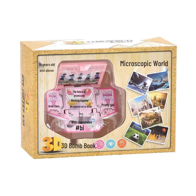 Mini Hamburger 3D Pop-up Book Keychain: Trendy Pendant & Creative Decompression Toy.