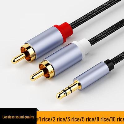 Telefon, Dizüstü Bilgisayar, Amplifikatör ve Hoparlör için Metal Fişli 3,5 mm'den Çift RCA'ya Ses Kablosu