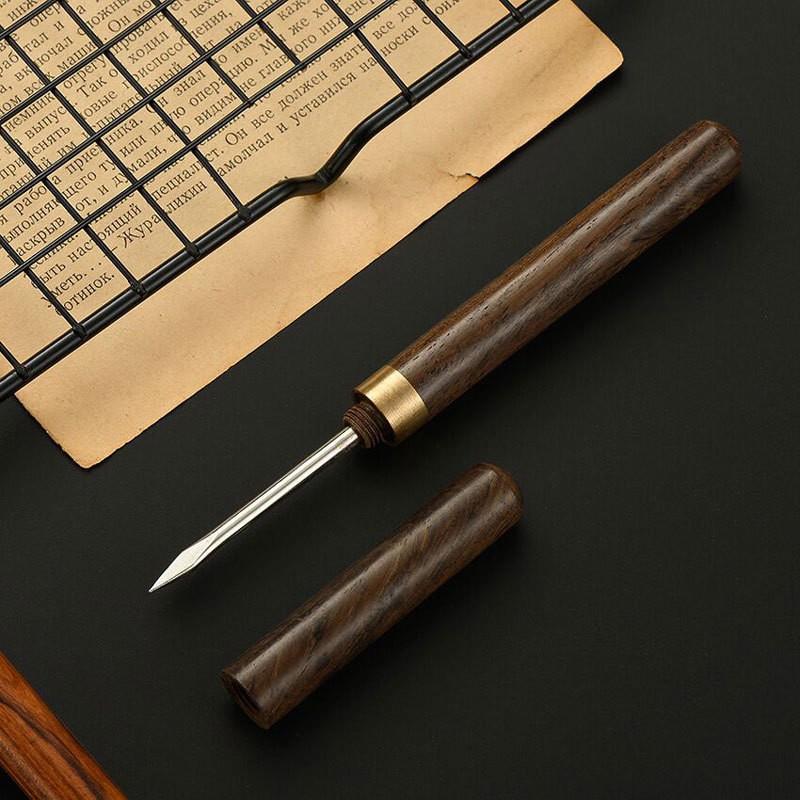 1PC Household Tools Rosewood Black Sandalwood Stainless Steel Tea Needle Pu'er Tea Sandalwood Tea Knife Tea Set Accessories