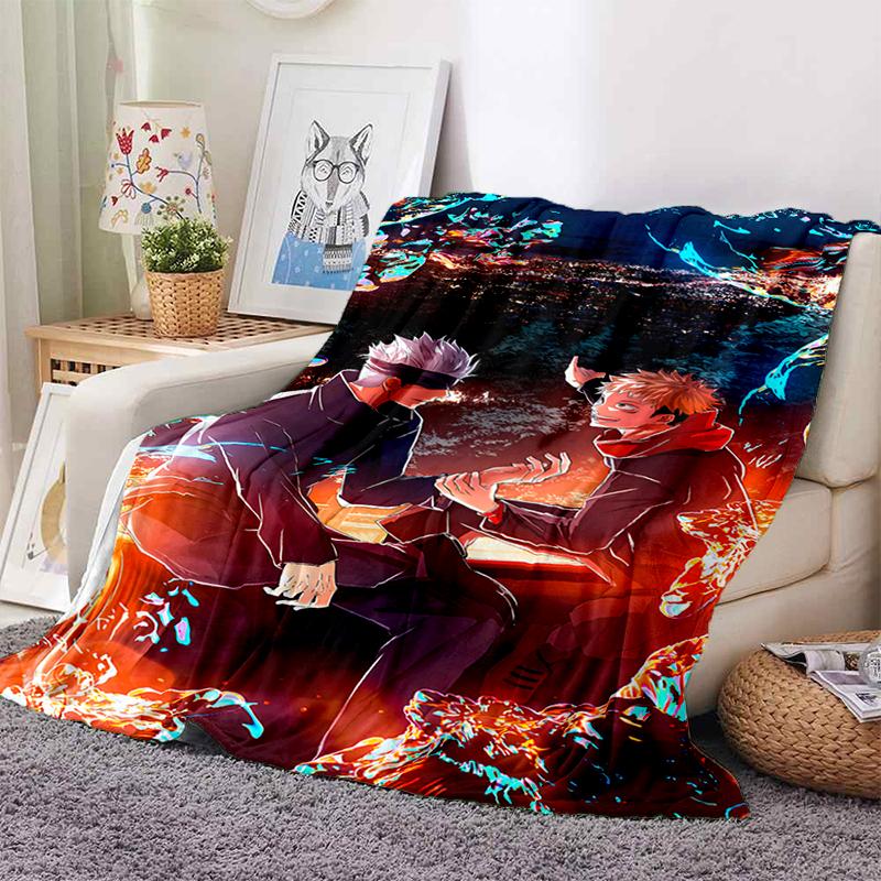 3D Cartoon Jujutsu Kaisen Anime Itadori Yuj Blanket,Soft Throw Blanket for Home Bedroom Bed Sofa Travel Picnic Office Cover Kids