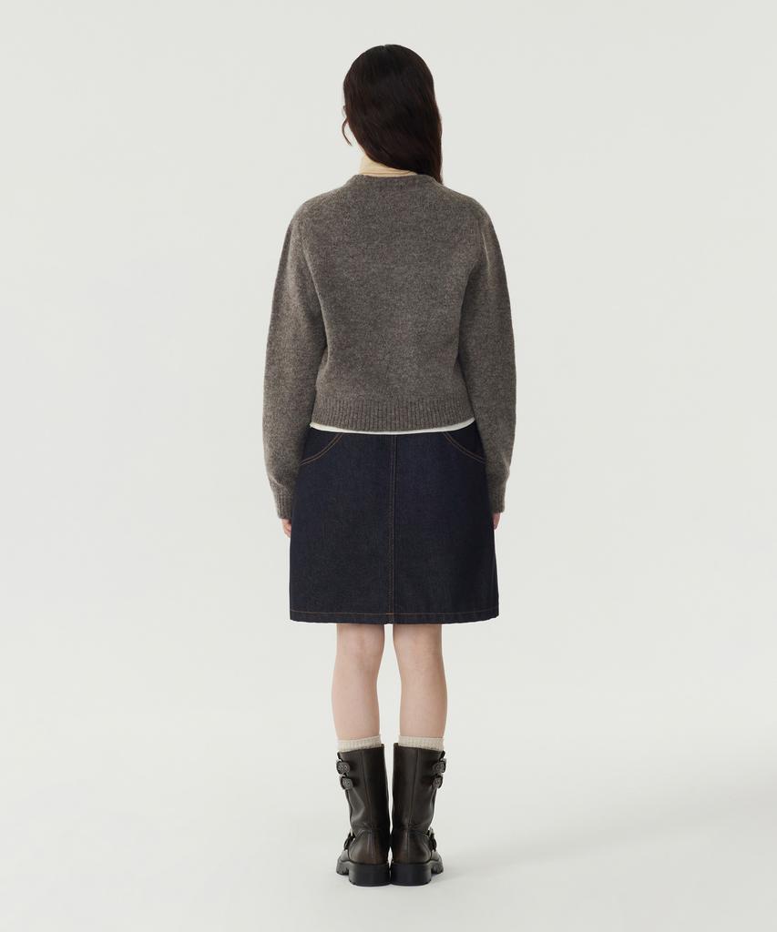 COVERNAT WOMAN Clover Heart Graphic Knit Beige