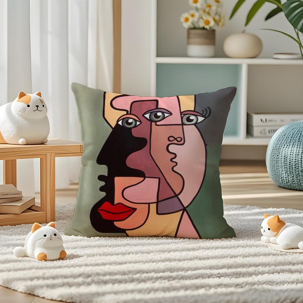

American Art PPicasso Pillow Case Silky elegant Comfort Sofa Bed Invisible zipper 30X30cm